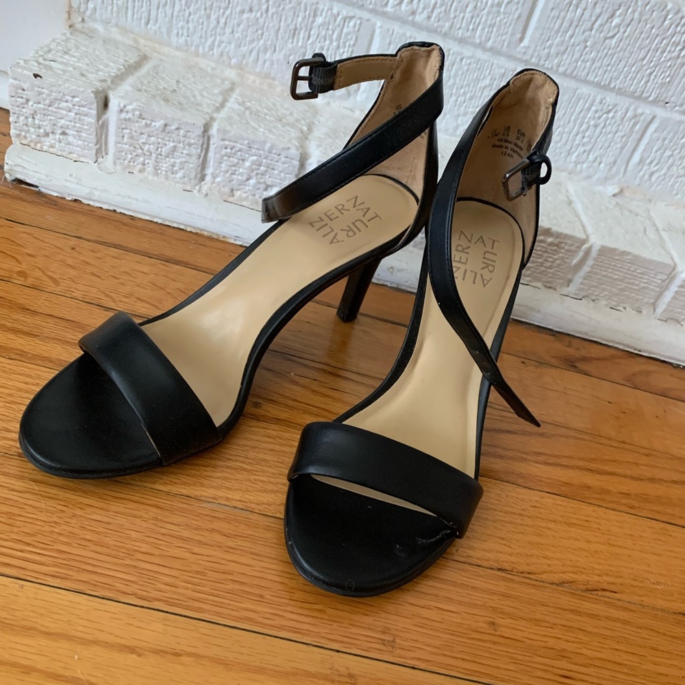 Strappy black heels
